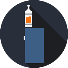A e-cigarette vaping device icon for blogs at SmokeyJoes