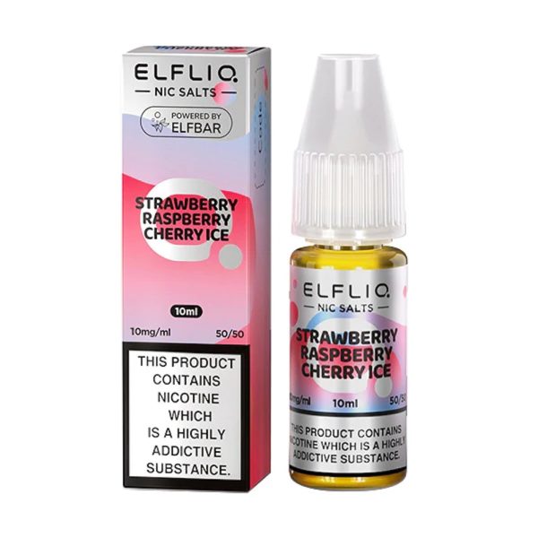 elfliq Strawberry raspberry Cherry Ice nic salt by elf bar